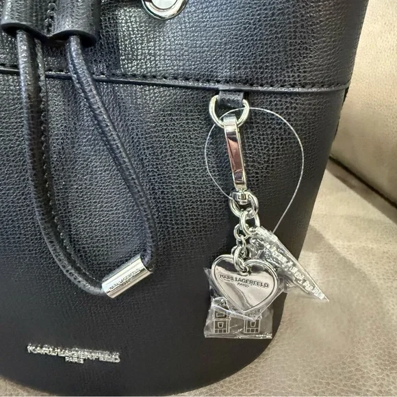 Karl Lagerfeld Paris Adele Medium Bucket Bag NWT - Picture 6 of 10